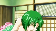 Busty lesbians have fun and sharing one cock