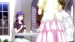 Pink-haired innocent teen first time gives blowjob