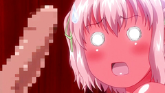 Pink-haired innocent teen first time gives blowjob