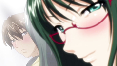 Young and nerdy teen with nice boobs shows her BJ skills