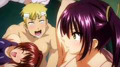 Young and busty babes in swimsuits attacked by horny tentacles