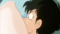 Naked brunette teen watching erotic dreams in hentai toon