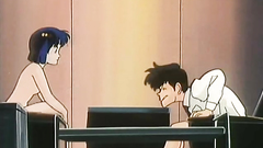 Naked brunette teen watching erotic dreams in hentai toon