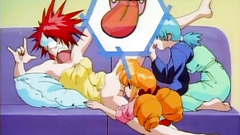 Two curious teens want to fuck with elder busty sister