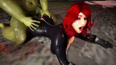 Hulk Smashes Black Widow + Anal