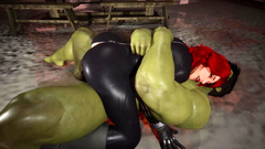 Hulk Smashes Black Widow + Anal