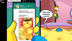 Marge es follada Por Ned, Esposa infiel engaña a su Marido Cuando está trabajando - Los Simpsons Hen