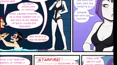 Teen Titans - Robin fucks Starfire X Raven group sex