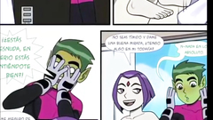 Teen Titans - Robin fucks Starfire X Raven group sex