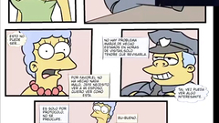 Marge grabs the boss to free Homer.