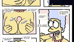 Marge grabs the boss to free Homer.