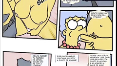 Marge grabs the boss to free Homer.