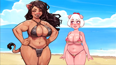 My Pig Princess [ HENTAI Game ] Ep.25 sling BIKINI and BDSM swimwear contest on the beach !