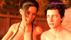 Mom’s Warm Mouth Wraps Around the Stepson’s Cock and Strokes it Between her Soft Big Tits