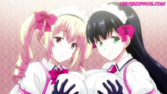 Uncensored Hentai Threesome Creampie Sex and Pussy Eating