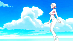 Naomi Anime Girl flashing tits in the beach