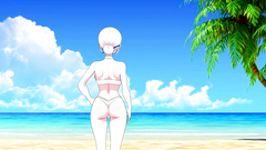 Naomi Anime Girl flashing tits in the beach