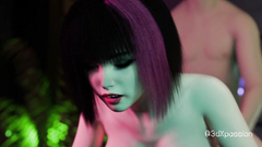 Nexus 3 Neon dreams. Cyberpunk sex with busty brunette. Extreme deepthroat