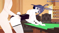 Ouro Kronii (Bunny Girl) and I have intense sex in the casino. - Hololive VTuber Hentai