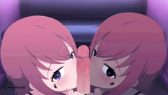 teen giving blowjob and pussyjob   - hentai anime