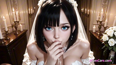 Beneath stained glass, this stunning bride is ruined by explosive sinful facials (AI)