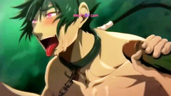 Twunk warrior gets wrecked in raw anal sex by the whole goblin pack in the cave