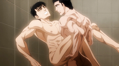 How far will muscle daddy go when a schoolboy begs for cock in a dirty washroom?