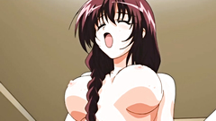 Busty girl with shaved cunt rides big cock in the bedroom