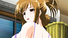 Busty girl with shaved cunt rides big cock in the bedroom