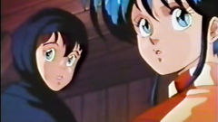 Young and sexy brunette babe in hentai erotic video