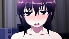 Sexy black-haired babe takes hard cock deep in her shaved pussy