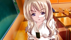 Beautiful long-haired schoolgirl looks very hot in this sex toon