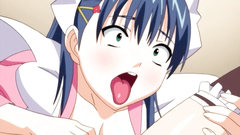 Hardcore threesome fuck with busty hentai maids