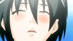 Long-haired brunette with nice boobs has some fun