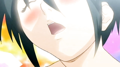 Long-haired brunette with nice boobs has some fun