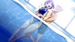 Redhead babe n swimsuit seduced for fuck in the pool