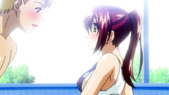 Redhead babe n swimsuit seduced for fuck in the pool