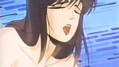 Black-haired naked babe bends over the table and gets fucked