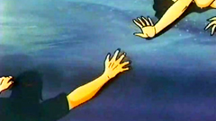 Old school drawn sex cartoon - naked gal in the gangbang