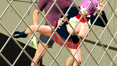 Hardcore banging with busty 3d slut near the fence
