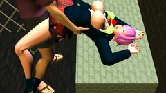 Hardcore banging with busty 3d slut near the fence