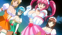 Busty young babes in sexy uniform in xxx cartoon