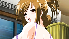 Young babe with nice tits caresses herself when feels horny