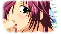 Lovely teens playing with hard shafts in hentai video