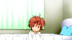 Young long-haired maid shows her huge and massive breasts