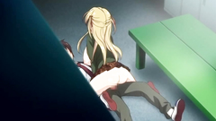 Busty blonde slut fucks on the floor in the locker room