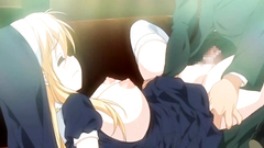 Young and busty blonde nun takes big erection in her cunt