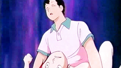 Old school drawn hentai porn cartoon with funny guy