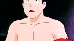 Drawn hentai old cartoon with funny horny heroes