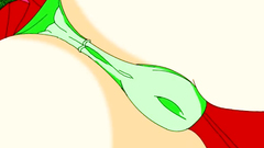 Big breasted blonde babe in tiny skirt gets attacked by tentacles